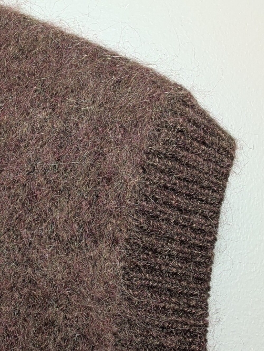 Kerisma Brown Mohair Sleeveless Turtleneck Sweater Vest Fuzzy OS Fall Autumn MED - Picture 9 of 16